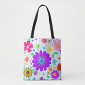 Farbenfrohe Blume Muster Tasche (Vorderseite)