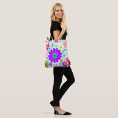 Farbenfrohe Blume Muster Tasche (Am Model)