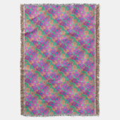 Farbenfrohe Blume Muster Tropische Kunst Decke (Vorderseite Vertikal)