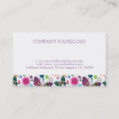 Farbenfrohe Blume Muster Visitenkarte (Rückseite)