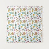 Farbenfrohe Blume Muster Wandteppich (Vorderseite (Horizontal))