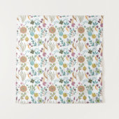 Farbenfrohe Blume Muster Wandteppich (Vorderseite)