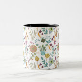 Farbenfrohe Blume Muster Zweifarbige Tasse (Mittel)