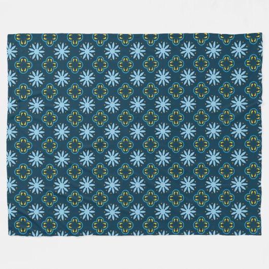 Farbenfrohe Blume Nahtloses Muster Fleecedecke (Vorderseite (Horizontal))