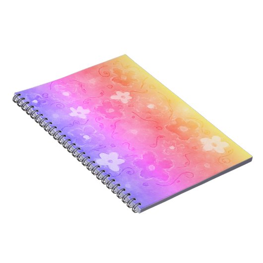 Farbenfrohe Blume Notizblock (Rechte Seite)