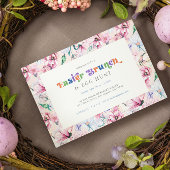 Farbenfrohe Blume Osterbrunch & Eierjagd Einladung