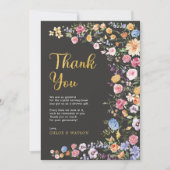 Farbenfrohe Blume Paare Brautparty Dankeskarte (Vorderseite)