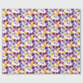 Farbenfrohe Blume Pansy Muster Elegantes Boho Flor Geschenkpapier (Flach)