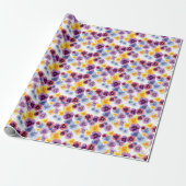 Farbenfrohe Blume Pansy Muster Elegantes Boho Flor Geschenkpapier (Ungerollt)