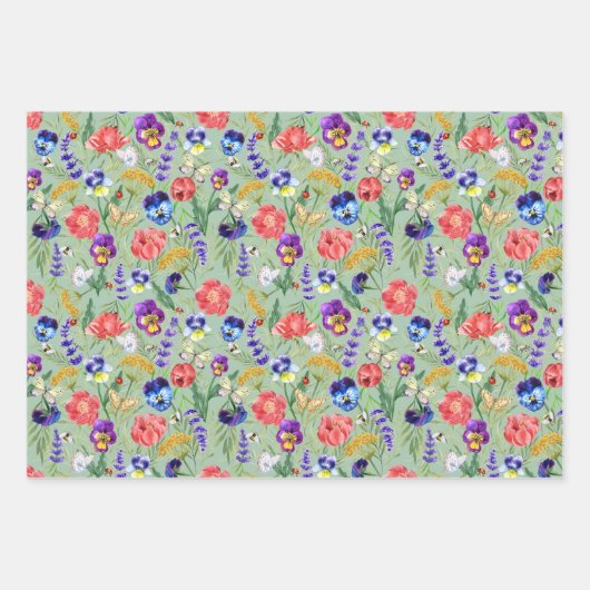 Farbenfrohe Blume Papier Set Provence (Vorderseite 3)