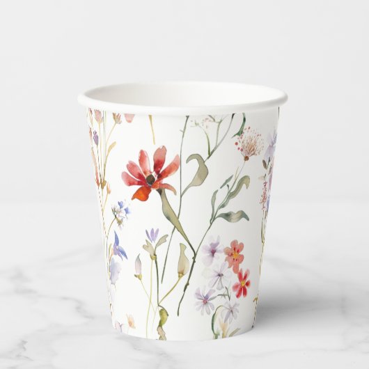 Farbenfrohe Blume Pappbecher (Vorderseite)