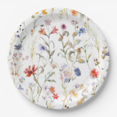 Farbenfrohe Blume Pappteller (Vorderseite)