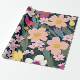 Farbenfrohe Blume pink hübsch Geschenk Tag Geschenkpapier