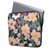 Farbenfrohe Blume pink hübsch Laptopschutzhülle (Vorderseite Links)