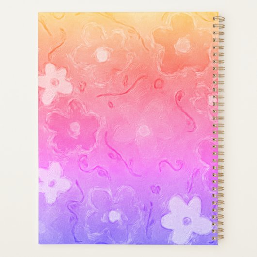 Farbenfrohe Blume Planer (Rückseite)