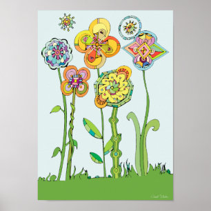Farbenfrohe Blume Poster