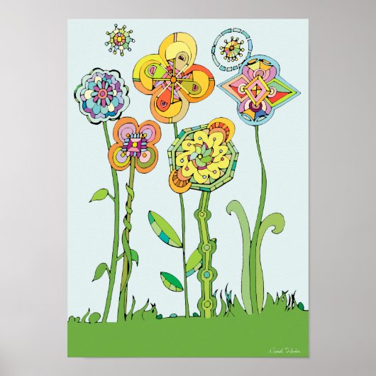 Farbenfrohe Blume Poster (Vorne)