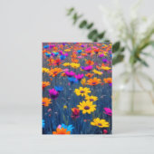 Farbenfrohe Blume Postkarte (Stehend Vorderseite)