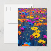 Farbenfrohe Blume Postkarte (Vorne/Hinten)
