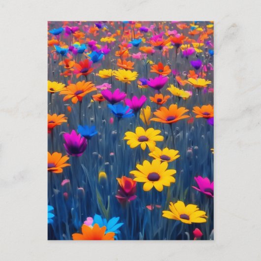 Farbenfrohe Blume Postkarte (Vorderseite)