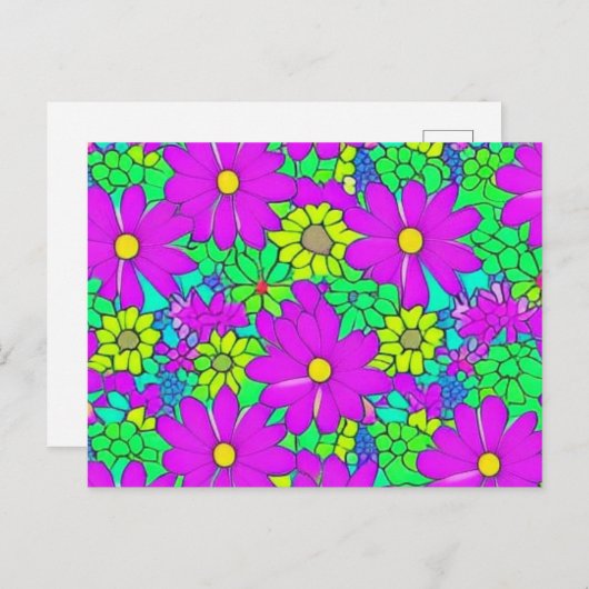 farbenfrohe Blume Postkarte (Vorne/Hinten)