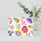Farbenfrohe Blume Postkarte (Stehend Vorderseite)