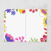 Farbenfrohe Blume Postkarte (Rückseite)