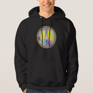 Farbenfrohe Blume Power Friedenszeichen 2 Fanspass Hoodie
