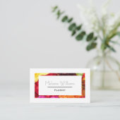 Farbenfrohe Blume Rahmen Elegant Florist Visitenkarte (Stehend Vorderseite)
