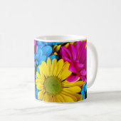 farbenfrohe Blume Rosa blaue Tasse (VorderseiteRechts)