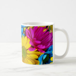 farbenfrohe Blume Rosa blaue Tasse