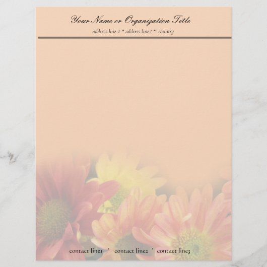 farbenfrohe Blume, rot, gelb, orange Briefbogen (Vorderseite)