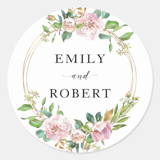 Farbenfrohe Blume Runder Aufkleber (Vorderseite)