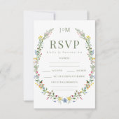 Farbenfrohe Blume Rustikale Hochzeitskarten RSVP Karte (Vorderseite)