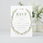 Farbenfrohe Blume Rustikale Hochzeitskarten RSVP Karte (Stehend Vorderseite)