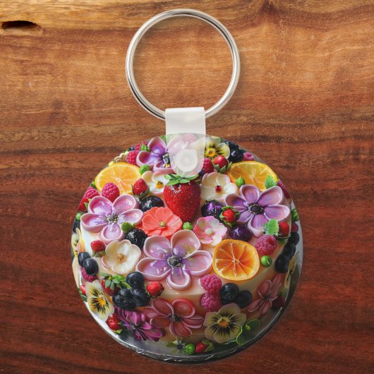 Farbenfrohe Blume Schlüsselanhänger (Rückseite)