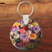 Farbenfrohe Blume Schlüsselanhänger (Vorderseite)