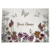 Farbenfrohe Blume Schmetterlinge Natur Rustikal Große Geschenktüte (Vorderseite)