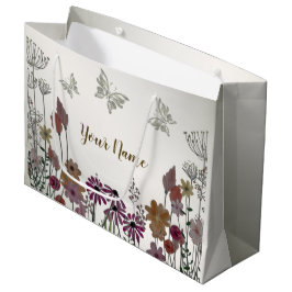 Farbenfrohe Blume Schmetterlinge Natur Rustikal Große Geschenktüte