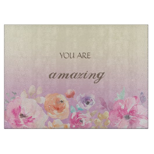 Farbenfrohe Blume Schneidebrett (Vorderseite)