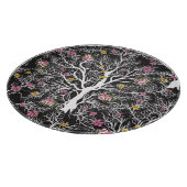 Farbenfrohe Blume: Schwarzer Baum Nahtlos Schneidebrett (Ecke)