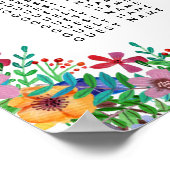 Farbenfrohe Blume Seekartenplakat Poster (Ecke)