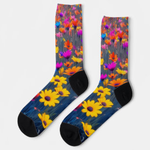Farbenfrohe Blume Socken