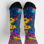 Farbenfrohe Blume Socken (Oben)