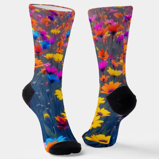 Farbenfrohe Blume Socken (Gewinkelt)