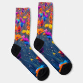 Farbenfrohe Blume Socken (Rechts)