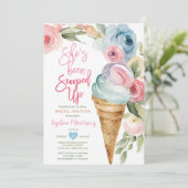 Farbenfrohe Blume Sommereis Brautparty Einladung (Stehend Vorderseite)