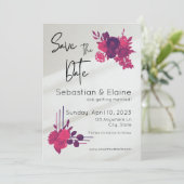 Farbenfrohe Blume & Sonnenlicht Hochzeit Save The Date (Stehend Vorderseite)