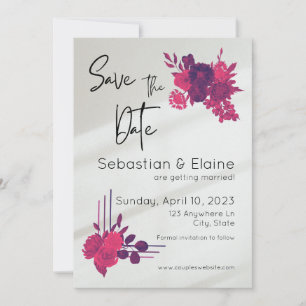 Farbenfrohe Blume & Sonnenlicht Hochzeit Save The Date