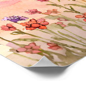 Farbenfrohe Blume Sonnenuntergang Malerei Aquarell Poster (Ecke)